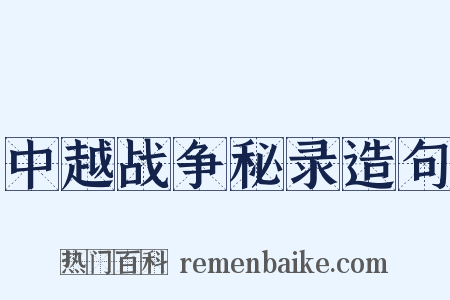 中越战争秘录造句是什么意思的图片